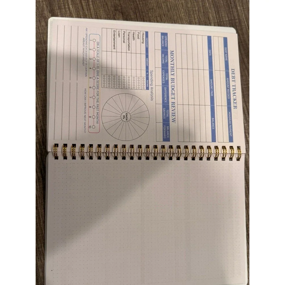 Undated Budget Planner & Financial Organizer Floral Spiral Bound Journal Book